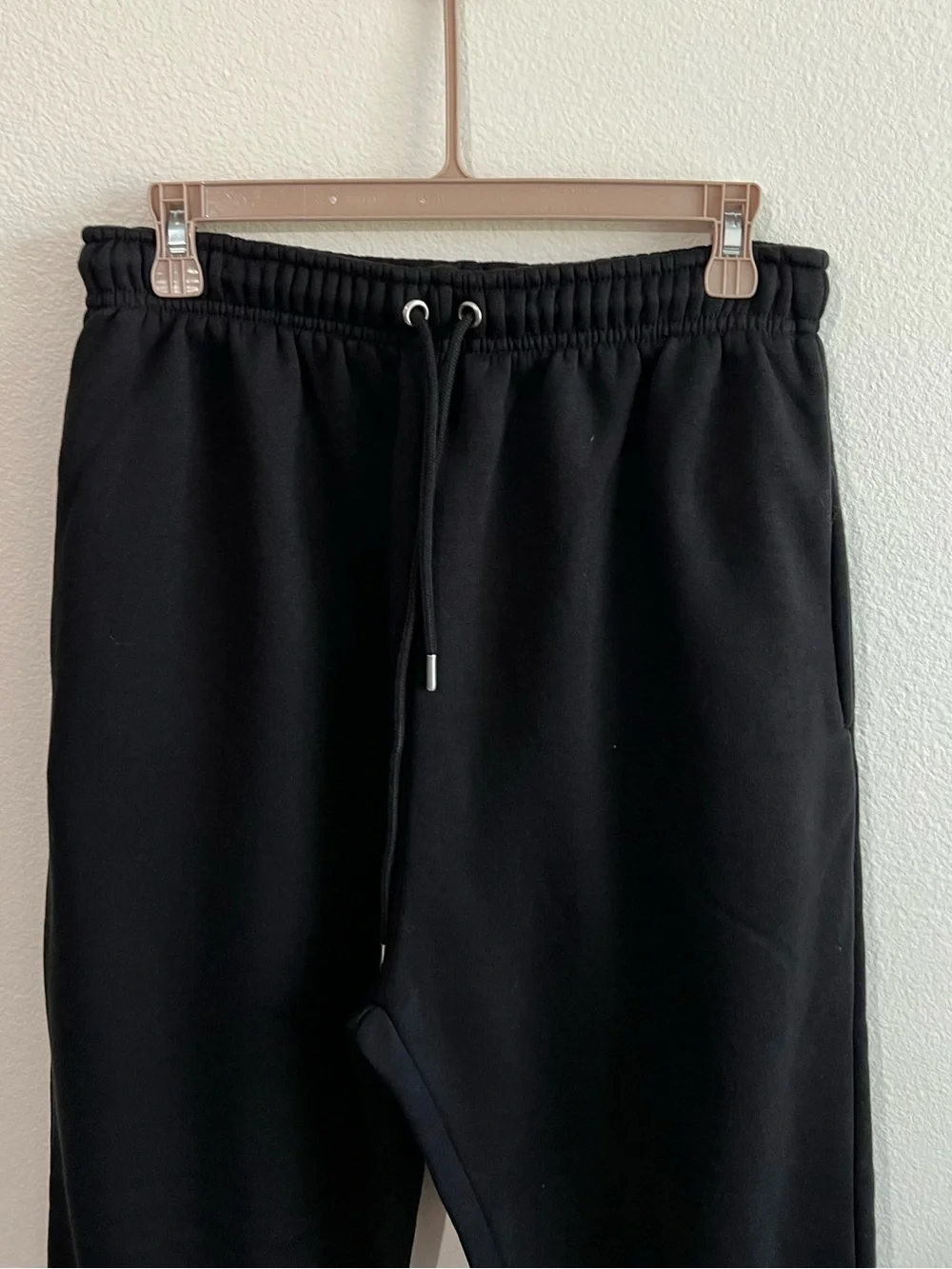 Boohoo Black Joggers with Red Heart Pocket Patch
